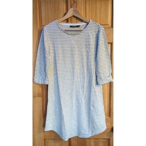 Lauren Ralph Lauren Womens Night Shirt Gown Size M Gray Striped Lounge